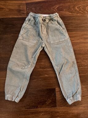Zara Kids Light Green Corduroy Joggers